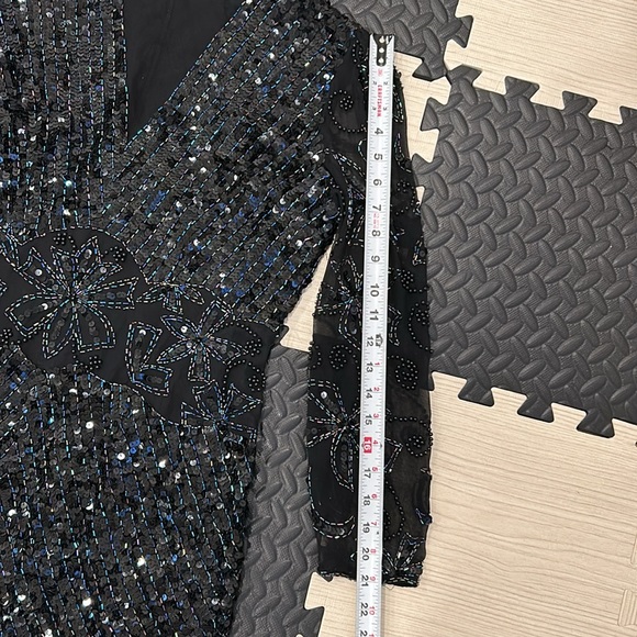 beaded and sequence black dress with lots of detailing - Picture 5 of 15